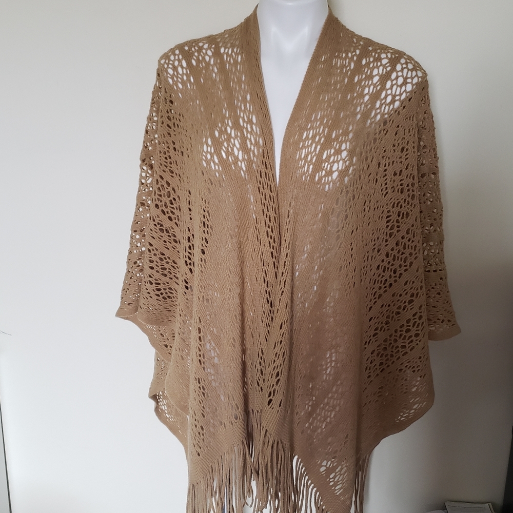 Tan Wrap or Shawl - One Size